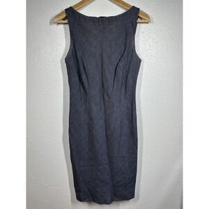 Yansi Fugel Dress Womens Small Gray Glen Plaid Sheath Sleeveless Career Office